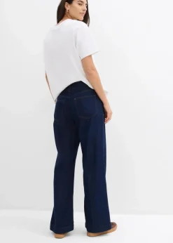 Wide-Leg-Jeans Mid Waist mit Gürtel