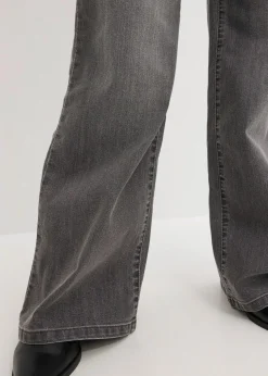 Wide-Leg-Jeans, Mid Waist, Stretch