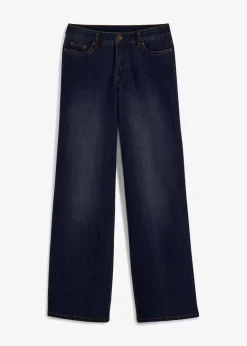 Wide-Leg-Jeans, Mid Waist, Stretch