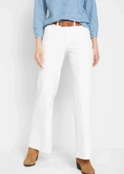 Wide-Leg-Jeans, Mid Waist, Stretch
