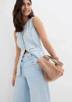 Wide-Leg-Jeans Mid Waist, Super Soft