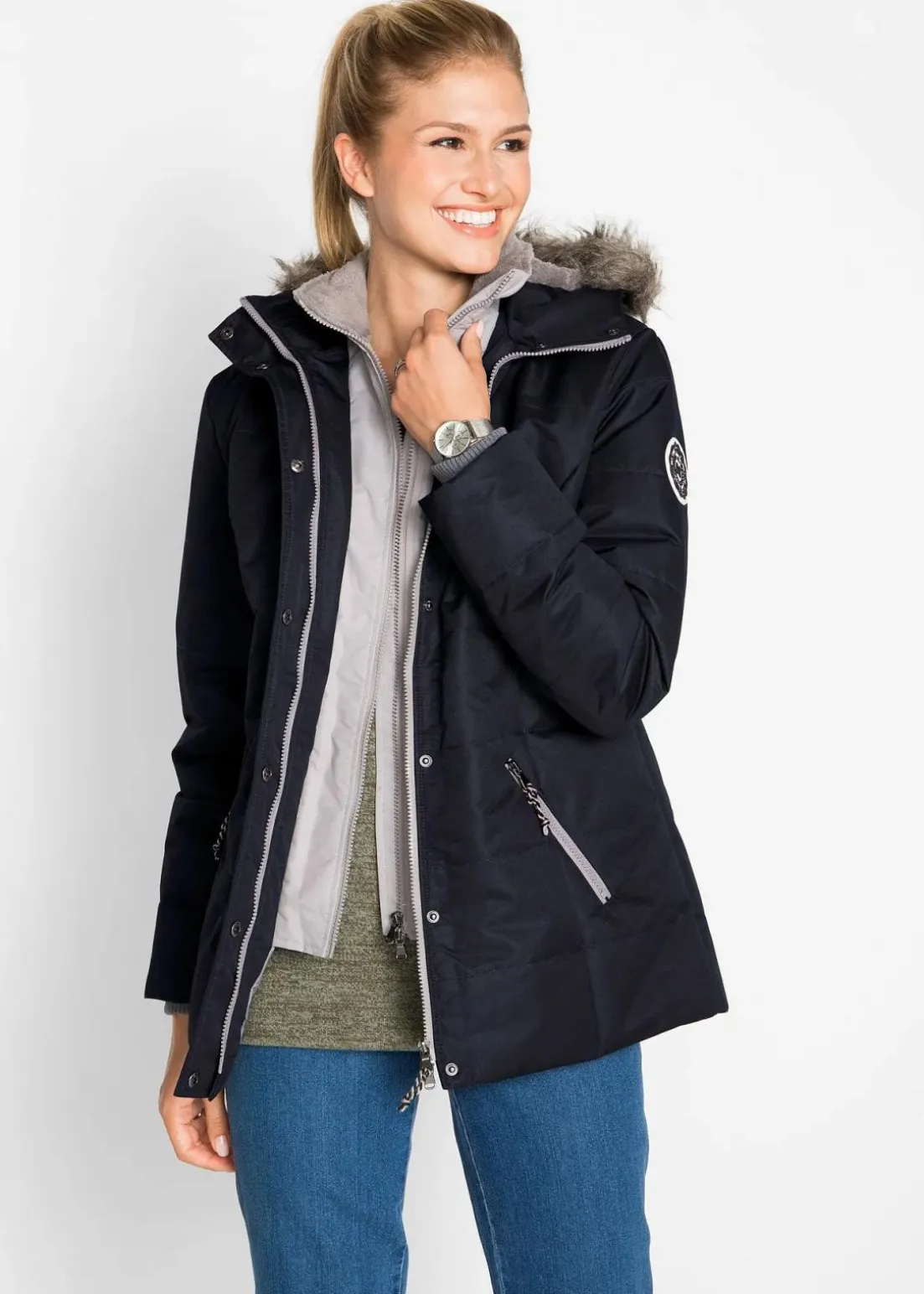 Winterjacke in 2-in1 Optik
