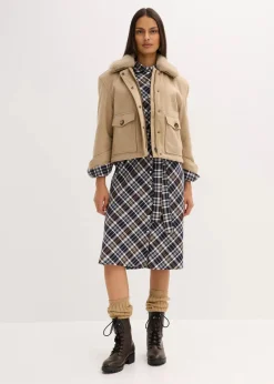 Winterjacke in Wolloptik