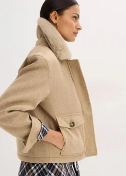 Winterjacke in Wolloptik