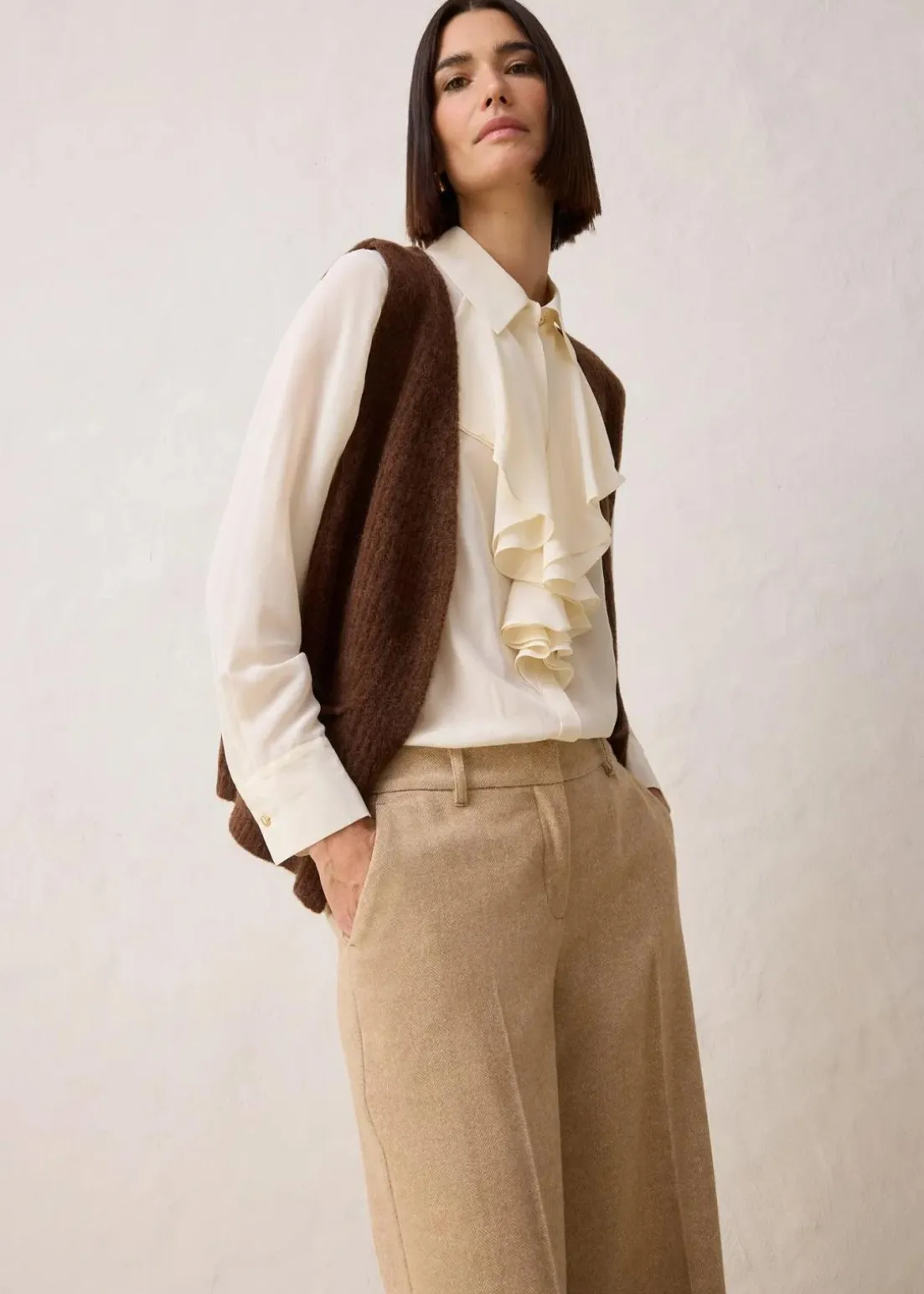 Wollhose mit Fischgratmuster