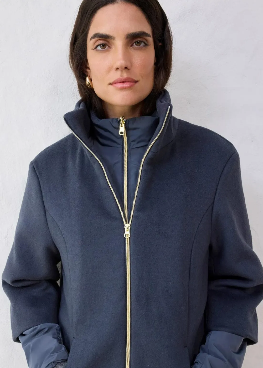 Wollmantel mit Daunen-Innenjacke (2tlg. Set)