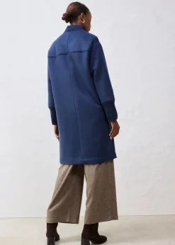 Wollmantel mit Strickbesatz