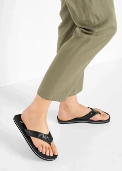 Zehenstegpantoletten mit Pailletten