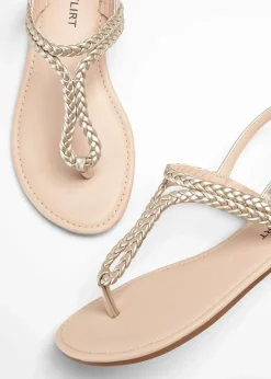 Zehenstegsandalen in Flecht-Optik