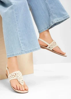 Zehenstegsandalen in Makramee-Optik