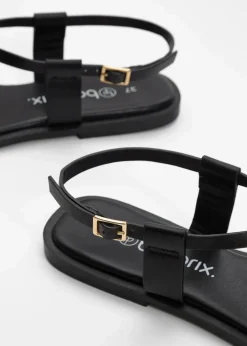 Zehenstegsandalen mit Metallic-Detail