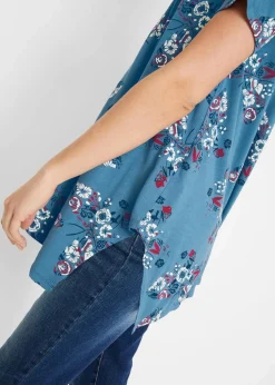 Zipfel-Longshirt, kurzarm